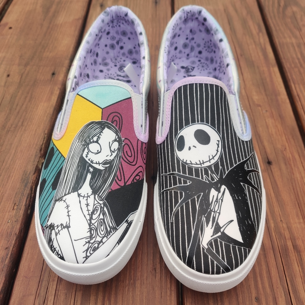 Disney Nightmare Before Christmas Slip On Shoes Women's Size 8 Jack Sally NEW